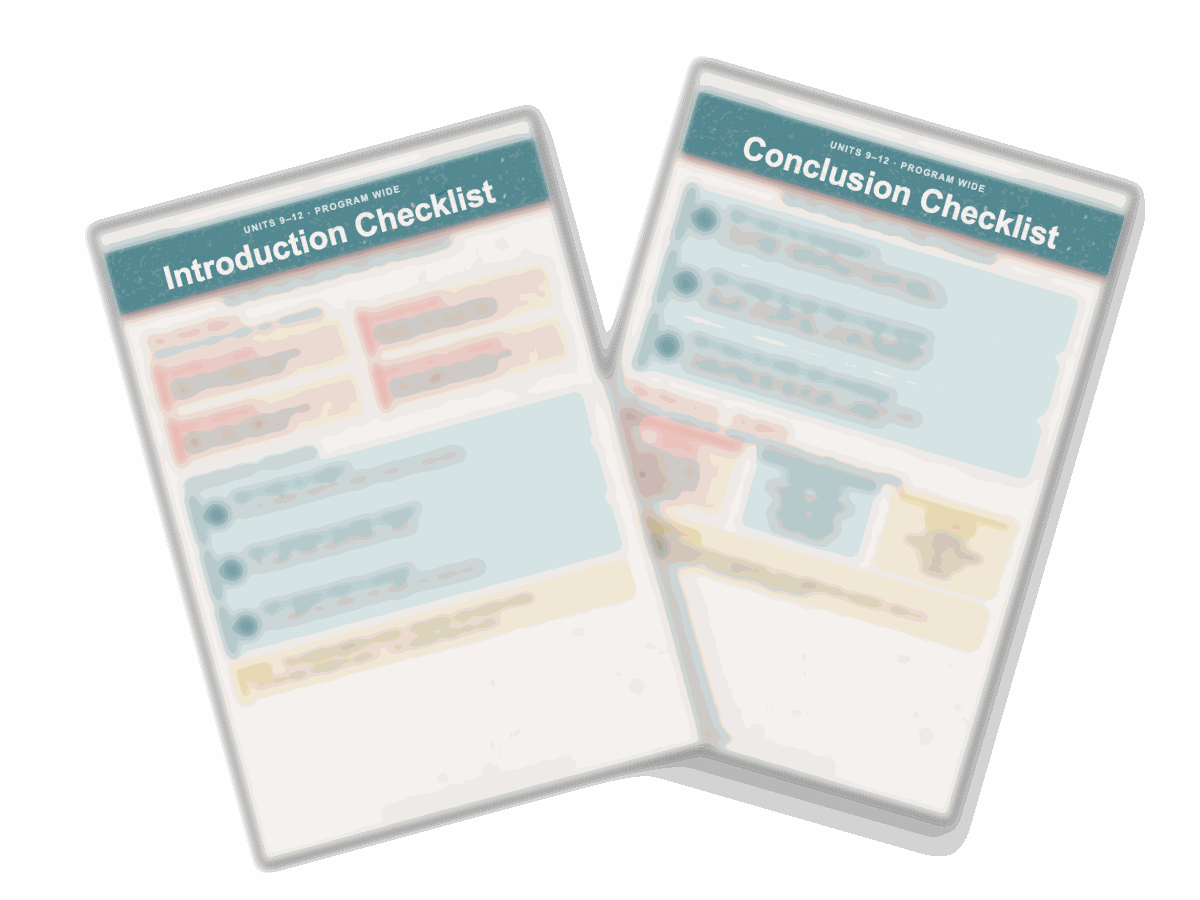 The Introduction and Conclusion checklists